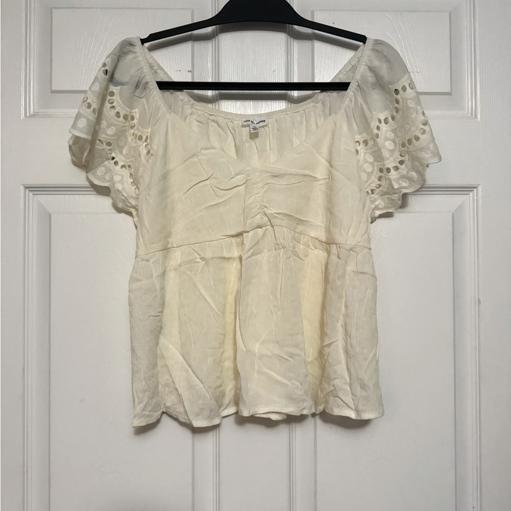 Love on a Hanger Cream Lace Blouse